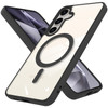 Acrylic Transparent Case with MagSafe Magnetic Ring for Samsung Galaxy S25 Plus - Black