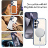 Acrylic Transparent Case with MagSafe Magnetic Ring for Samsung Galaxy S25 Plus - Blue