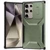 Combat Tough Series Hybrid Case with Camera Lens Cover for Samsung Galaxy S25 Ultra - Green