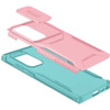 Combat Tough Series Hybrid Case with Camera Lens Cover for Samsung Galaxy S25 Ultra - Pink Teal