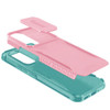 Combat Tough Series Hybrid Case with Camera Lens Cover for Samsung Galaxy S25 Plus - Pink Teal