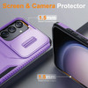 Combat Tough Series Hybrid Case with Camera Lens Cover for Samsung Galaxy S25 Plus - Purple