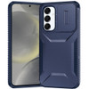 Combat Tough Series Hybrid Case with Camera Lens Cover for Samsung Galaxy S25 - Blue