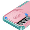 Combat Tough Series Hybrid Case with Camera Lens Cover for Samsung Galaxy S25 - Pink Teal