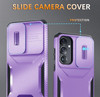Combat Tough Series Hybrid Case with Camera Lens Cover for Samsung Galaxy S25 - Purple