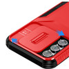 Combat Tough Series Hybrid Case with Camera Lens Cover for Samsung Galaxy S25 - Red