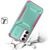 Combat Tough Series Hybrid Case with Camera Lens Cover for Samsung Galaxy S25 - Teal Pink
