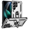 Military Grade Hybrid Case with Ring Grip for Samsung Galaxy S25 Ultra - Silver