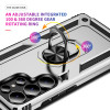 Military Grade Hybrid Case with Ring Grip for Samsung Galaxy S25 Ultra - Silver