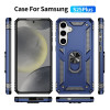 Military Grade Hybrid Case with Ring Grip for Samsung Galaxy S25 Plus - Blue