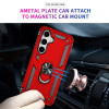 Military Grade Hybrid Case with Ring Grip for Samsung Galaxy S25 Plus - Red