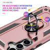 Military Grade Hybrid Case with Ring Grip for Samsung Galaxy S25 Plus - Rose Gold