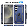 Military Grade Hybrid Case with Ring Grip for Samsung Galaxy S25 - Blue
