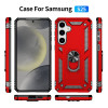 Military Grade Hybrid Case with Ring Grip for Samsung Galaxy S25 - Red