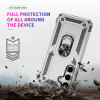 Military Grade Hybrid Case with Ring Grip for Samsung Galaxy S25 - Silver
