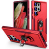Military Grade TUFF Shockproof Hybrid Armor Case with Ring Grip for Samsung Galaxy S25 Ultra - Red