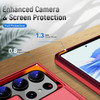Military Grade TUFF Shockproof Hybrid Armor Case with Ring Grip for Samsung Galaxy S25 Ultra - Red