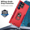 Military Grade TUFF Shockproof Hybrid Armor Case with Ring Grip for Samsung Galaxy S25 Ultra - Red
