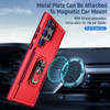 Military Grade TUFF Shockproof Hybrid Armor Case with Ring Grip for Samsung Galaxy S25 Ultra - Red