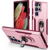 Military Grade TUFF Shockproof Hybrid Armor Case with Ring Grip for Samsung Galaxy S25 Ultra - Pink