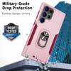 Military Grade TUFF Shockproof Hybrid Armor Case with Ring Grip for Samsung Galaxy S25 Ultra - Pink