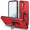 Military Grade TUFF Shockproof Hybrid Armor Case with Ring Grip for Samsung Galaxy S25 Plus - Red