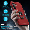 Military Grade TUFF Shockproof Hybrid Armor Case with Ring Grip for Samsung Galaxy S25 Plus - Red