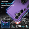 Military Grade TUFF Shockproof Hybrid Armor Case with Ring Grip for Samsung Galaxy S25 Plus - Purple