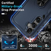 Military Grade TUFF Shockproof Hybrid Armor Case with Ring Grip for Samsung Galaxy S25 - Blue