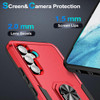 Military Grade TUFF Shockproof Hybrid Armor Case with Ring Grip for Samsung Galaxy S25 - Red