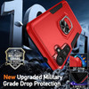 Military Grade TUFF Shockproof Hybrid Armor Case with Ring Grip for Samsung Galaxy S25 - Red