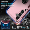 Military Grade TUFF Shockproof Hybrid Armor Case with Ring Grip for Samsung Galaxy S25 - Pink