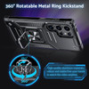 Military Grade Robust Series Dual Layer Hybrid Case with Ring Grip for Samsung Galaxy S25 Ultra - Black