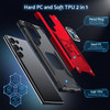 Military Grade Robust Series Dual Layer Hybrid Case with Ring Grip for Samsung Galaxy S25 Ultra - Red