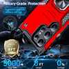 Military Grade Robust Series Dual Layer Hybrid Case with Ring Grip for Samsung Galaxy S25 Ultra - Red