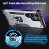 Military Grade Robust Series Dual Layer Hybrid Case with Ring Grip for Samsung Galaxy S25 Ultra - Silver