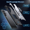Military Grade Robust Series Dual Layer Hybrid Case with Ring Grip for Samsung Galaxy S25 Ultra - Silver