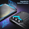 Military Grade Robust Series Dual Layer Hybrid Case with Ring Grip for Samsung Galaxy S25 - Black