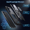 Military Grade Robust Series Dual Layer Hybrid Case with Ring Grip for Samsung Galaxy S25 - Black