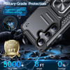 Military Grade Robust Series Dual Layer Hybrid Case with Ring Grip for Samsung Galaxy S25 - Black