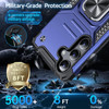 Military Grade Robust Series Dual Layer Hybrid Case with Ring Grip for Samsung Galaxy S25 - Blue