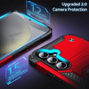 Military Grade Robust Series Dual Layer Hybrid Case with Ring Grip for Samsung Galaxy S25 - Red