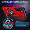 Military Grade Robust Series Dual Layer Hybrid Case with Ring Grip for Samsung Galaxy S25 - Red