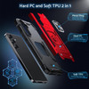 Military Grade Robust Series Dual Layer Hybrid Case with Ring Grip for Samsung Galaxy S25 - Red
