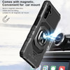 Military Grade Robotic Series Hybrid Case with Ring Grip for Samsung Galaxy S25 - Black