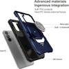 Military Grade Robotic Series Hybrid Case with Ring Grip for Samsung Galaxy S25 - Blue