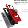 Military Grade Robotic Series Hybrid Case with Ring Grip for Samsung Galaxy S25 - Red