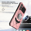 Military Grade Robotic Series Hybrid Case with Ring Grip for Samsung Galaxy S25 - Rose Gold