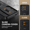 Combat Tough Series Ring Holder Case with Camera Lens Cover for Samsung Galaxy S25 Plus - Black