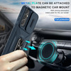 Combat Tough Series Ring Holder Case with Camera Lens Cover for Samsung Galaxy S25 Plus - Blue